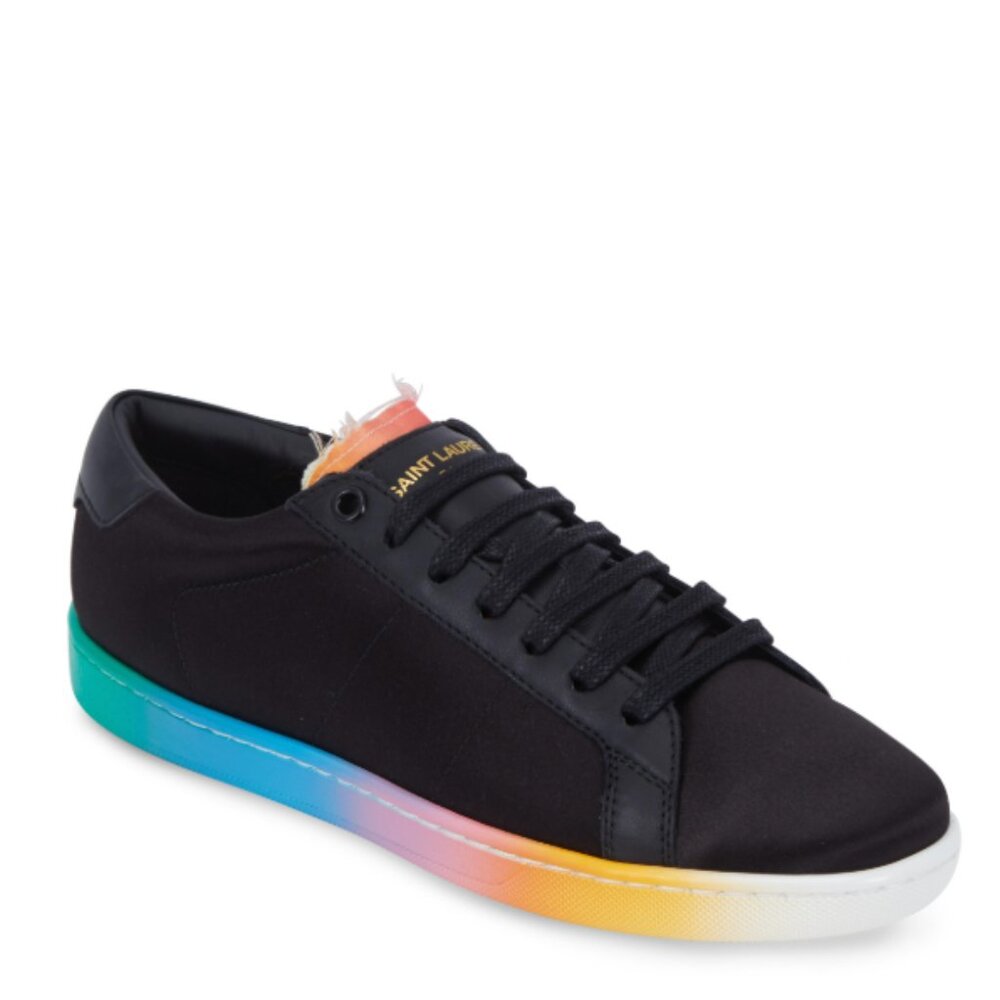 NWT Sz 37 YSL back satin sneakers